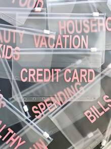 1 pieza Carpeta de bolsillo con estampado de letra al azar - Multicolor - Ver 1