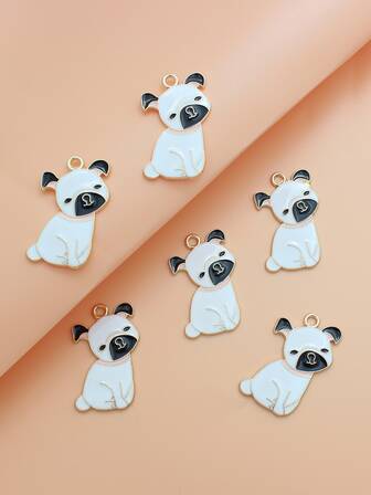 6入組卡通狗DIY吊墜