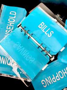 1 pieza Carpeta de bolsillo con estampado de letra al azar - Multicolor - Ver 2