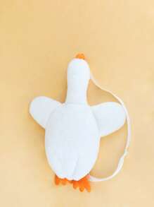 Girls Cartoon Duck Design Fuzzy Novelty Bag - White - View 1