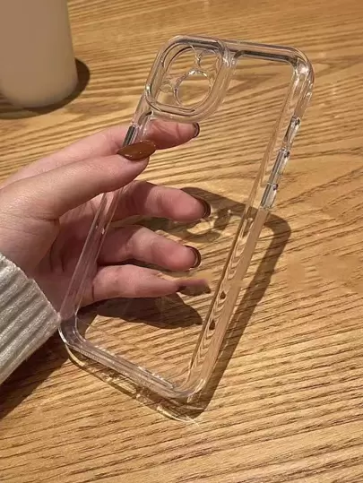 1PC Transparent Gray Card Slot Phone Case Compatible With Iphone 11/13/14/15 Clear Phone Case