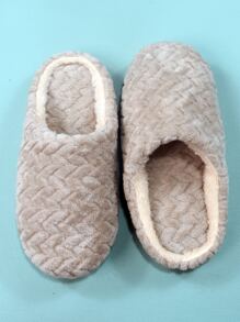 Women's Fashionable Minimalist Fuzzy Bedroom Slippers For Home - Khaki - View 5