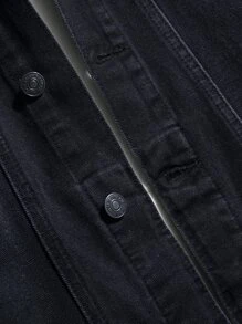 Manfinity Men Flap Pocket Denim Jacket Without Hoodie - Black - View 7