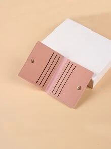 Snap Button Lightweight Portable Card ID Card White-Collar Workers For Female For Holiday For Anniversary For Birthday Gift Accessories Gift Present Gifts For Teachers Hot Pink Card Holder Wallet Business Card Holder Credit Card Holder Women For Women Wallet Mini Wallet Purse Wallet Card Wallet - Pink - View 5