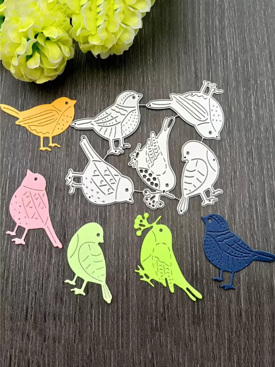 5pcs Bird Shaped Cutting Die - Silver - View 1