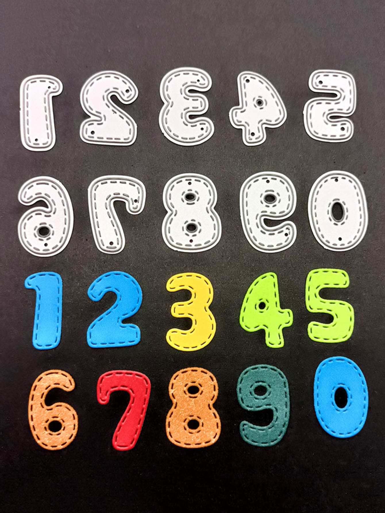 10pcs Number Shaped Cutting Die - Silver - View 1