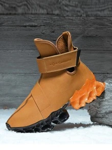 Zapatillas de running tipo hoja con cierre de velcro con detalle de letras para hombre - Marrón - Ver 2