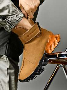 Zapatillas de running tipo hoja con cierre de velcro con detalle de letras para hombre - Marrón - Ver 5