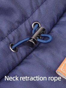 1 PC Contrast Letter Chi tiết Pet Coat - Màu xanh hải quân - Xem 9