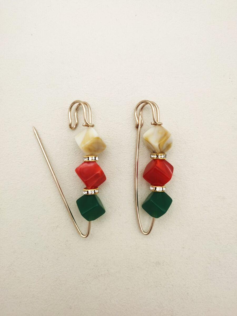 2pcs Rhinestone Decor Safety Pin - Multicolor - View 1