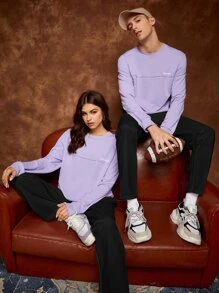 SWAVVY 1pc Elastic Waist Slant Pocket Joggers - Black - View 2