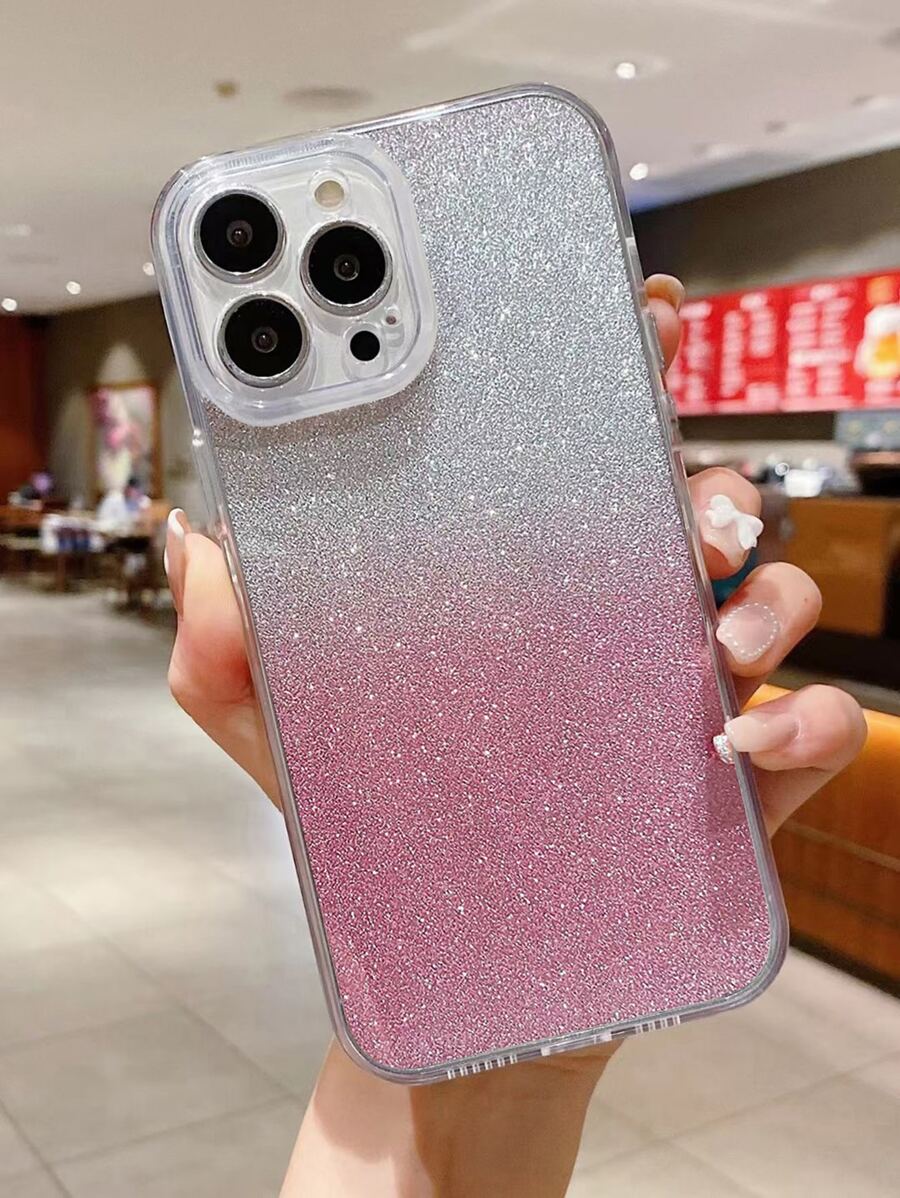 1 pieza Funda para móvil brillante de ombré - Rosa - Ver 1