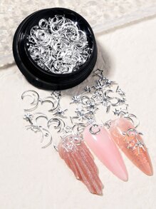 1 盒星月设计美甲装饰 DIY 指甲饰品 指甲宝石 美甲用品 - 銀色 - 查看 1