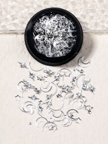 1 盒星月设计美甲装饰 DIY 指甲饰品 指甲宝石 美甲用品 - 銀色 - 查看 2