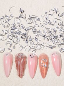 1 盒星月设计美甲装饰 DIY 指甲饰品 指甲宝石 美甲用品 - 銀色 - 查看 4
