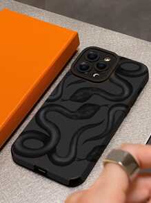 1pc Snake Pattern Phone Case - Black - View 2