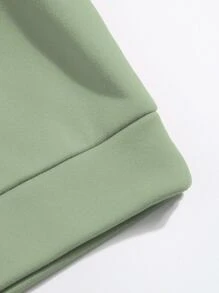 SHEIN EZwear 標語和印花保暖套頭衫 - 薄荷綠 - 查看 3