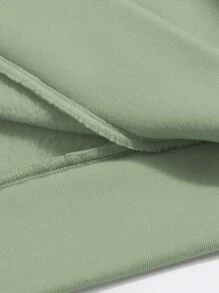 SHEIN EZwear 標語和印花保暖套頭衫 - 薄荷綠 - 查看 4