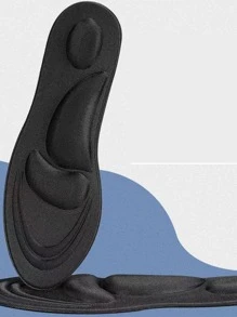 1pair Solid Textured Insoles - Black - View 3