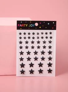 Party Joy 件/包彩色 3D 水鑽貼紙，用於節日臉部和眼睛裝飾 - 黑色 - 查看 2