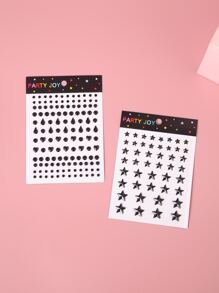 Party Joy 件/包彩色 3D 水鑽貼紙，用於節日臉部和眼睛裝飾 - 黑色 - 查看 3