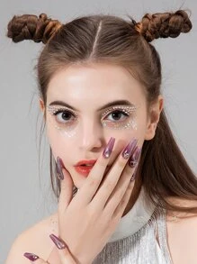 件裝萊茵石混合眼線筆和臉部貼紙，適合 Diy 化妝、派對裝飾 - 彩色 - 查看 2