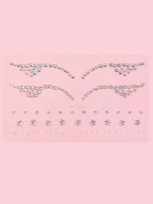 件裝萊茵石混合眼線筆和臉部貼紙，適合 Diy 化妝、派對裝飾 - 彩色 - 查看 3