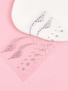 件裝萊茵石混合眼線筆和臉部貼紙，適合 Diy 化妝、派對裝飾 - 彩色 - 查看 4