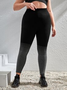 Leggings deportivos de color combinado con estiramiento alto - Multicolor - Ver 6