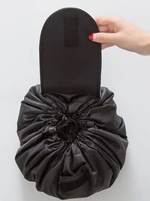 1 pieza Bolsa de almacenamiento de cosméticos de gran capacidad, Bolsa de maquillaje, Bolsa de cuidado de la piel, Bolsa de aseo Cubos de embalaje, esencial de Viaje, esencial de crucero, esencial de dormitorio, regalos para bodas, regalos para damas de honor, regalos para mamá, regalos de cumpleaños, regalos para amigas y profesores, decoración del hogar, decoración del baño, sala de estar y dormitorio, organizador de baño, organizador de joyas, organizador de aceite labial, organizador de esmalte de uñas, almacenamiento de bolsa de maquillaje, organizador de maquillaje, estuche de maquillaje,cosmetiquera neceser neceseres de maquillaje - Negro - Ver 3