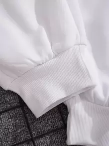 Manfinity Dauomo Men Drawstring Waist Thermal Lined Sweatpants - White - View 6