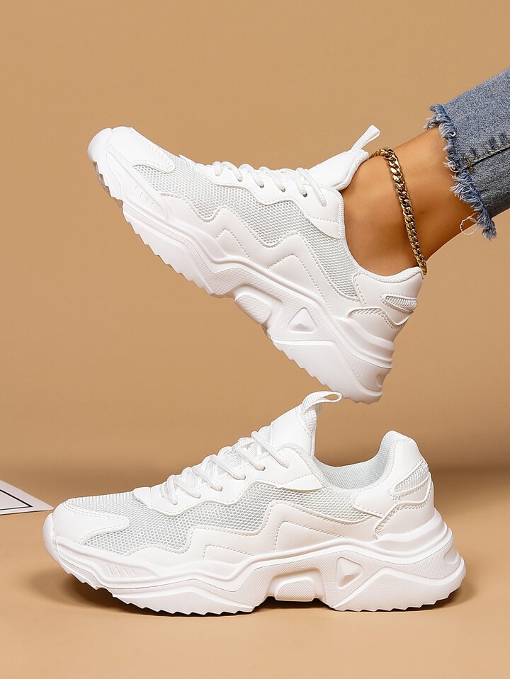 レースアップフロント 厚底スニーカー | SHEIN JAPAN