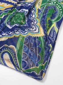 Allover Print Tie Front Kimono - Multicolor - View 6