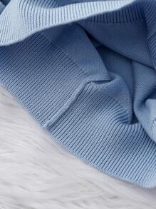 Toddler Girls Contrast Collar Jumper - Baby Blue - View 4