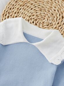 Toddler Girls Contrast Collar Jumper - Baby Blue - View 6