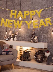 1set Birthday Glitter Pull Flag - Gold - View 1