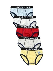 Boys 5pack Contrast Letter Tape Brief - Multicolor - View 1