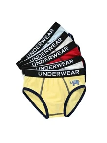 Boys 5pack Contrast Letter Tape Brief - Multicolor - View 3