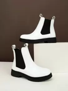 Women's Casual & Versatile Soft & Comfortable Pu Slip-on Fashion Boot - White - View 2