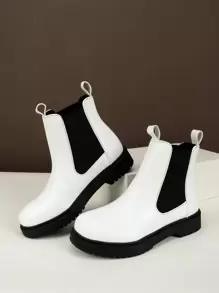 Women's Casual & Versatile Soft & Comfortable Pu Slip-on Fashion Boot - White - View 5