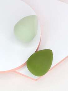 2 件裝化妝海綿,均勻塗抹粉狀和液體產品,適合初學者、學生和上班族,便攜旅行 - 彩色 - 查看 2