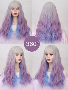 長款卷人造假髮帶劉海 - 彩色 - 查看 6