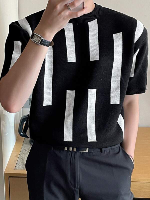 DAZY Men Geo Pattern Knit Top