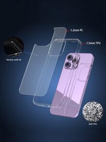 1.5mm Thick Large Hole Anti-Drop Acrylic Transparent Hard PC 2-In-1 Case Compatible With IPhone 17/17 Pro/17 AIR/17 Pro Max/16 Pro Max/11/12/13/14/15 Plus/Mini/X/7P/15 Pro Max/14 Pro Max/13 Pro Max/14 Pro/15 Pro/16 Pro/15 Plus/16 Plus/14 Plus