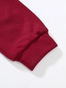 Manfinity Bộ hai mảnh Nam Dây kéo Túi Sọc bên Khối Màu Lá thư Thể thao - Đỏ và trắng - Xem 6