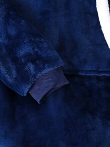 男孩袋鼠口袋毛絨內襯連帽絨布休閒服上裝