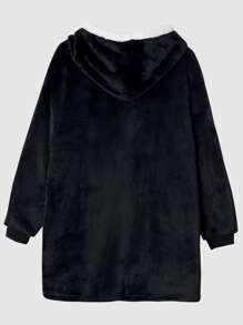 男孩袋鼠口袋連帽法蘭絨休閒服上裝