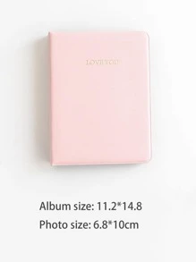 Love U Solid Colored 3 Inch Photo Album - Pink - View 4