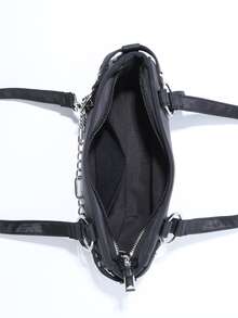 Anillo & Bolso de hombro con diseño de cadena - Negro - Ver 6