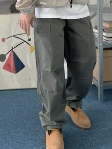 DAZY Men Flap Pocket Side Cargo Trousers - Grey - View 3